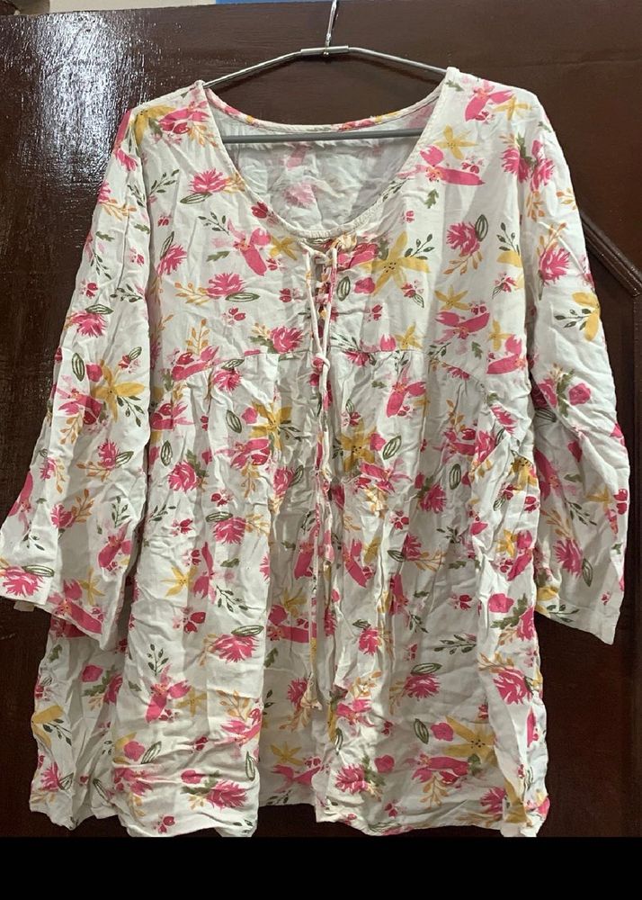 Floral Print Kurta Top