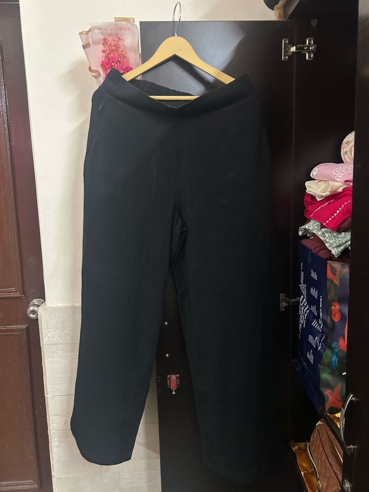 AM-PM Black Wide Leg Cotton Pants