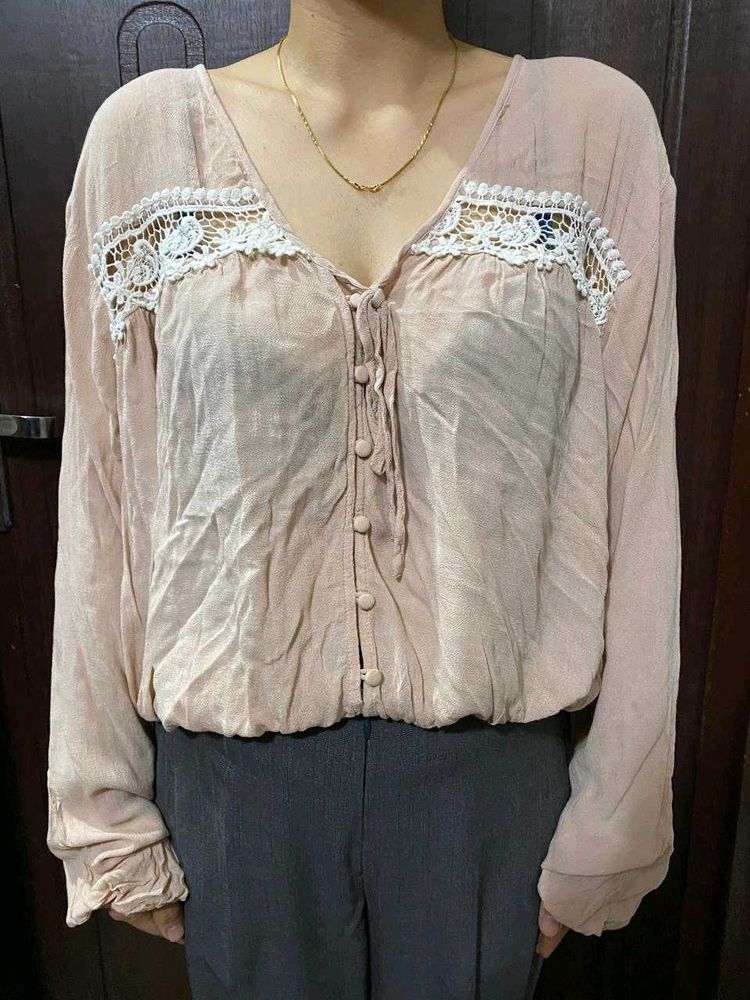 Blouse with Lace Detail