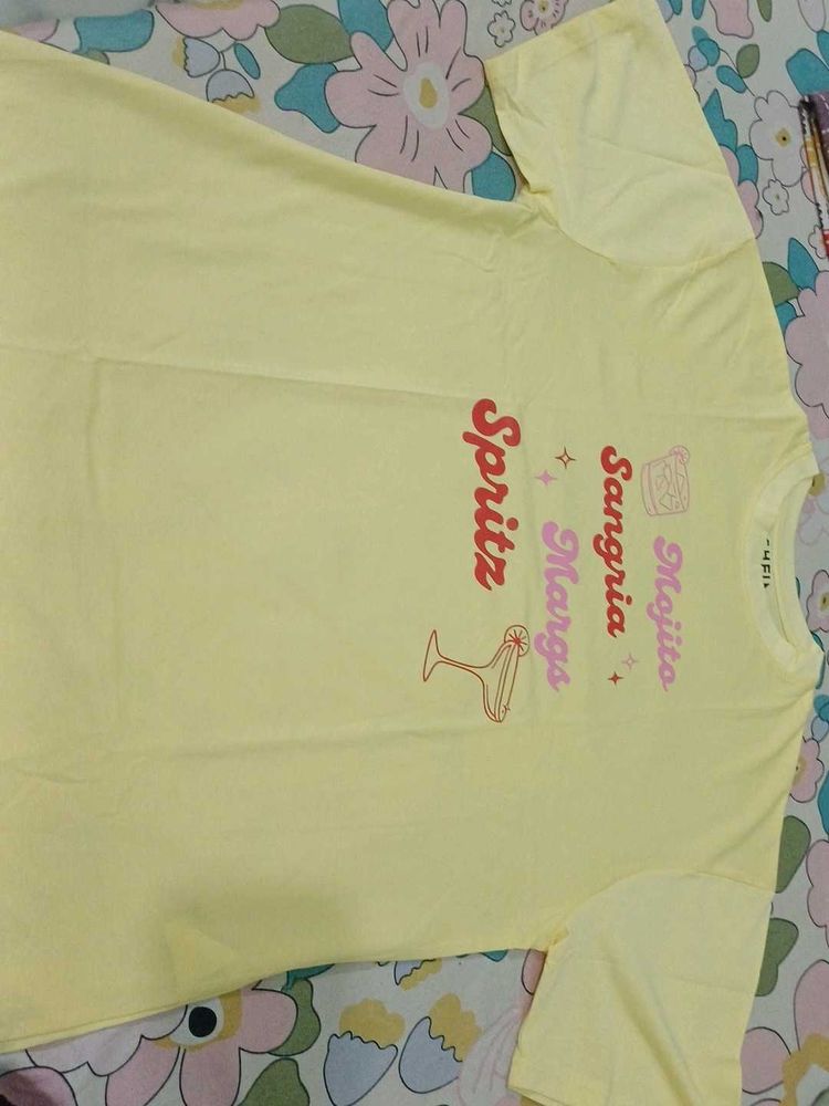 Cute Yellow Drink Graphic T-Shirt