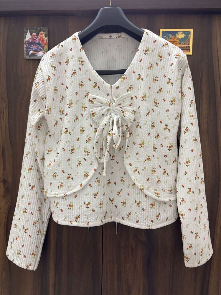 Floral Print Bow Blouse