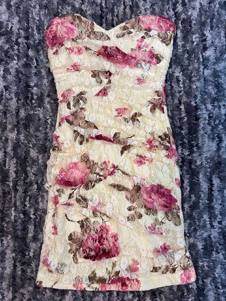 Floral Strapless Dress