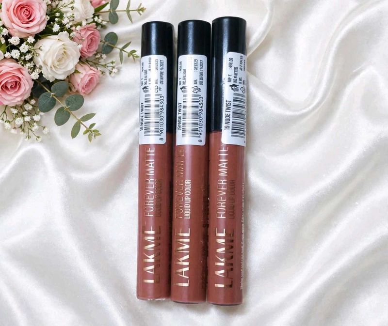 Lakme Matte Liquid Lipsticks (Set of 3)