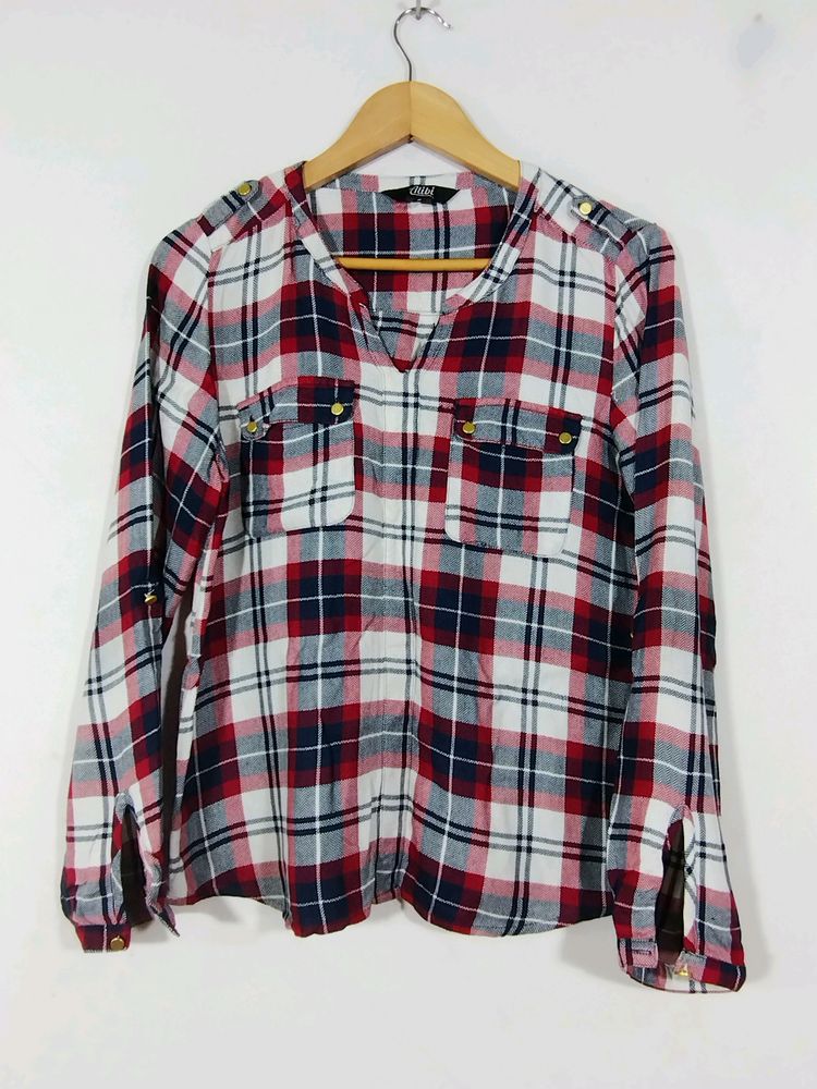 Alibi Multicolour Checks Printed Top (Women)