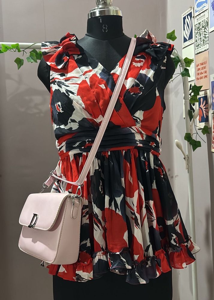 Floral Print V-Neck Mini Dress