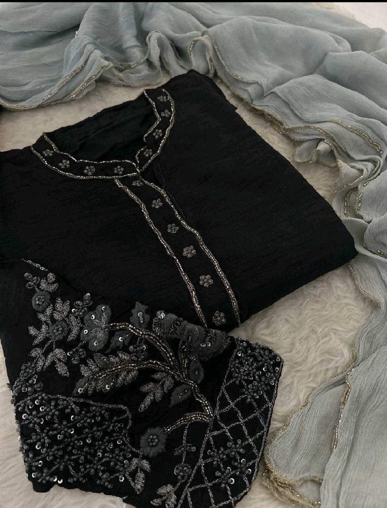 Elegant Black Kurta Set with Dupatta