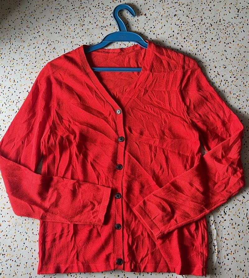 Red Cardigan Sweater