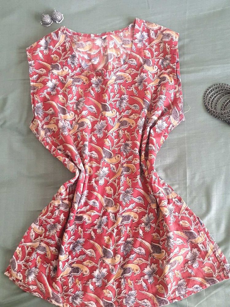 handmade block print short kurti