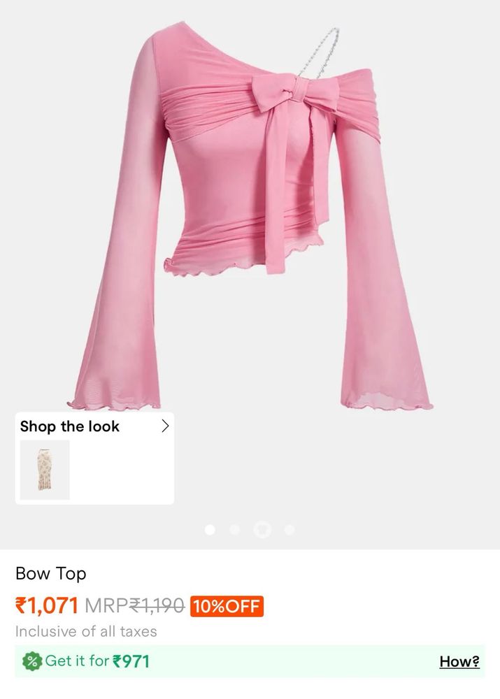 Sheer Pink Bow Detail Top