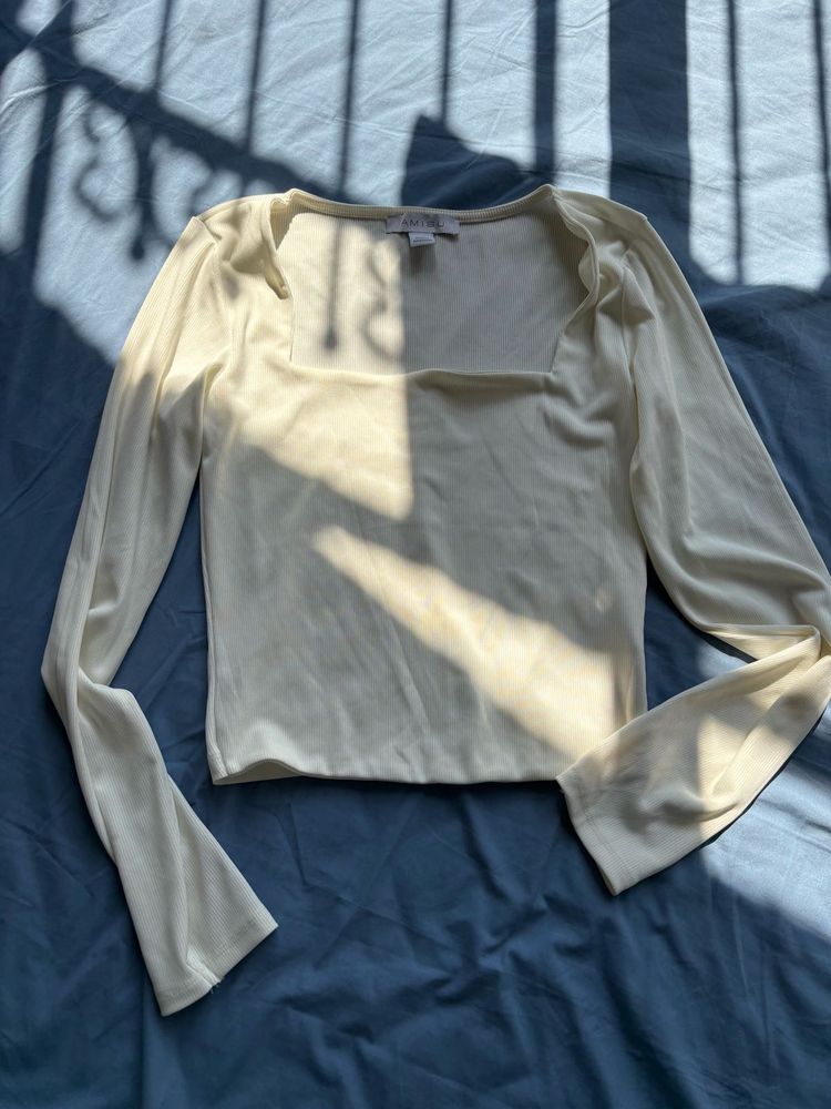 Cream Long Sleeve Top