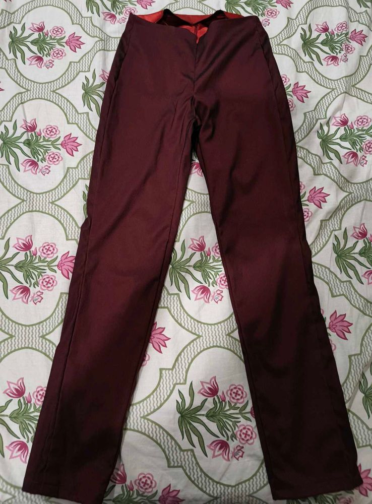 Chic Burgundy Trousers for girls