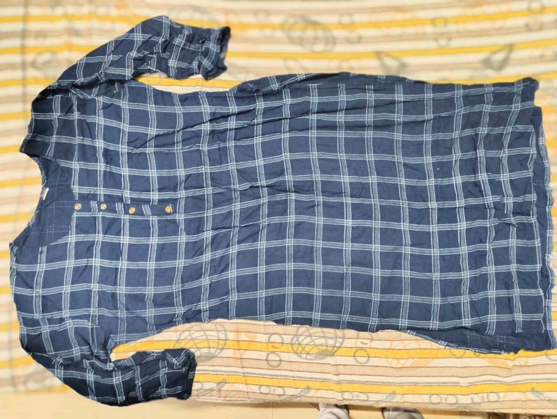 Blue Checkered Kurta