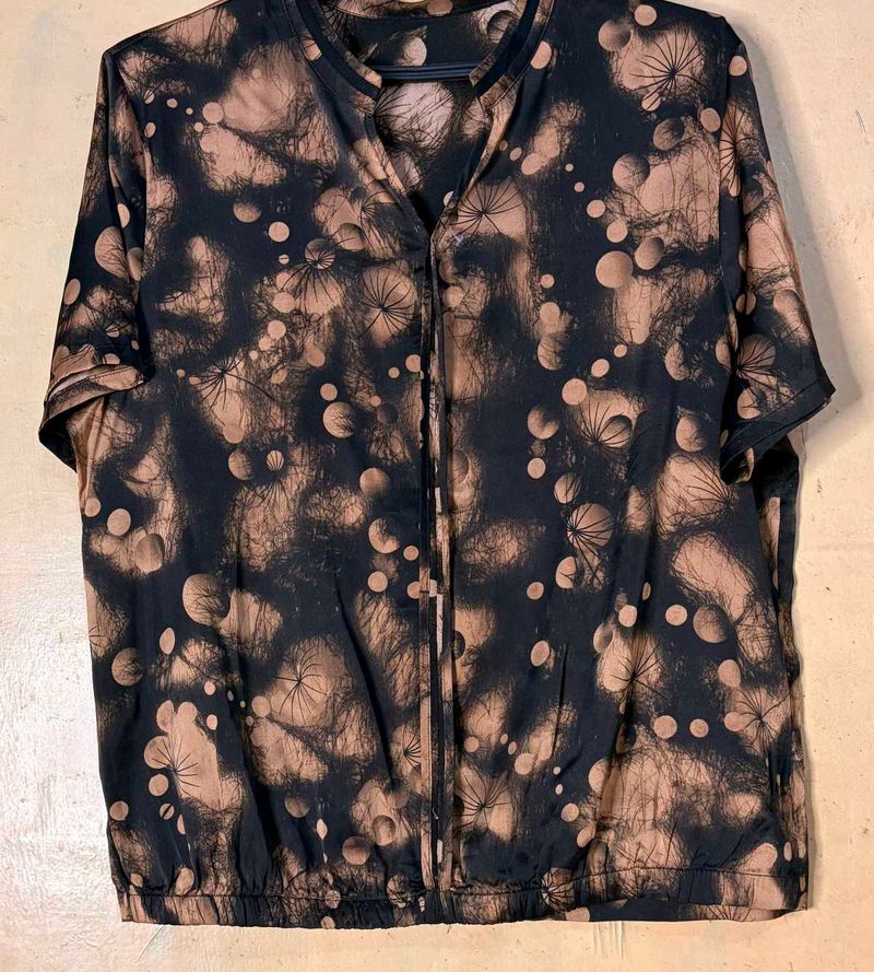 Unique Tie-Dye Button-Up Top