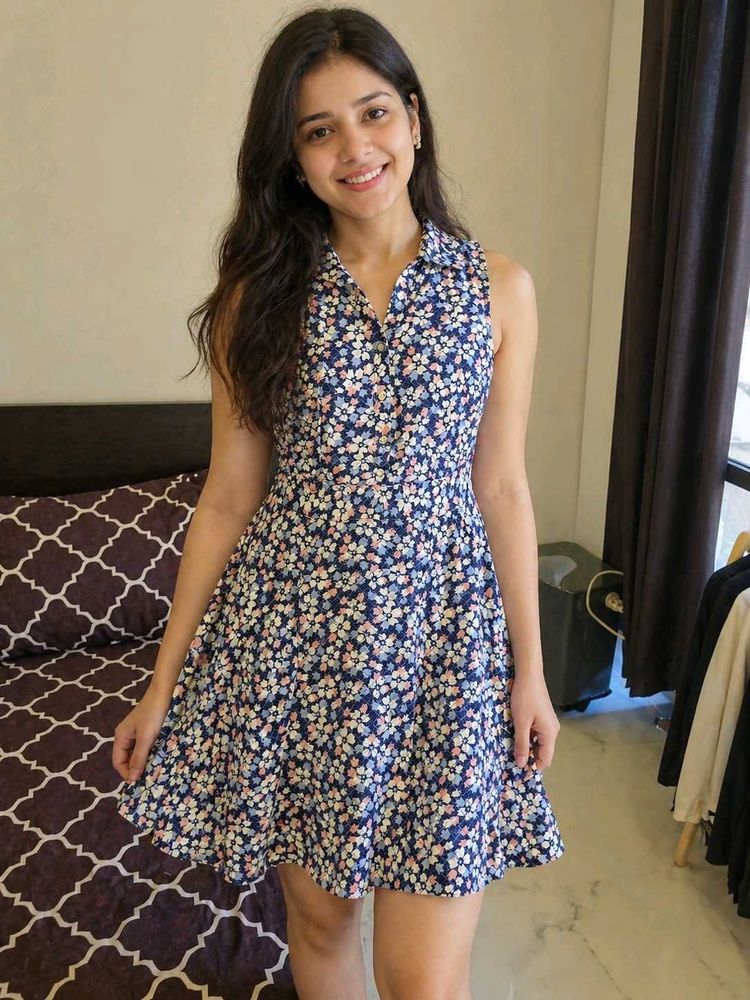 Tommy Hilfiger Blue Floral Mini Dress