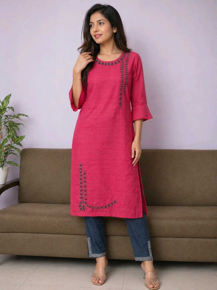 Pink Kurti Pant Set