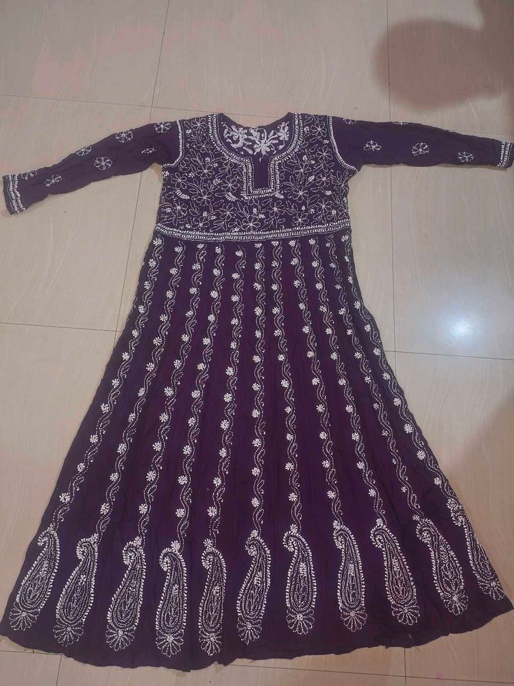 Elegant Embroidered Anarkali Kurta