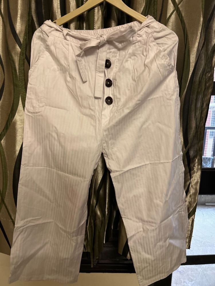 Stylish White Striped Pants