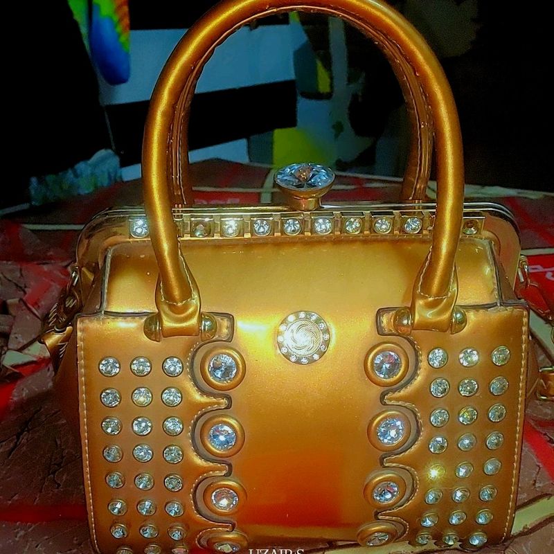 Golden Bag Bilkul Now Diamond Work