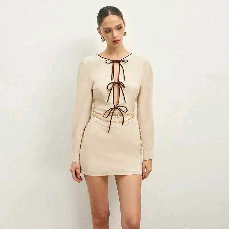 Chic Lace-Up Mini Dress
