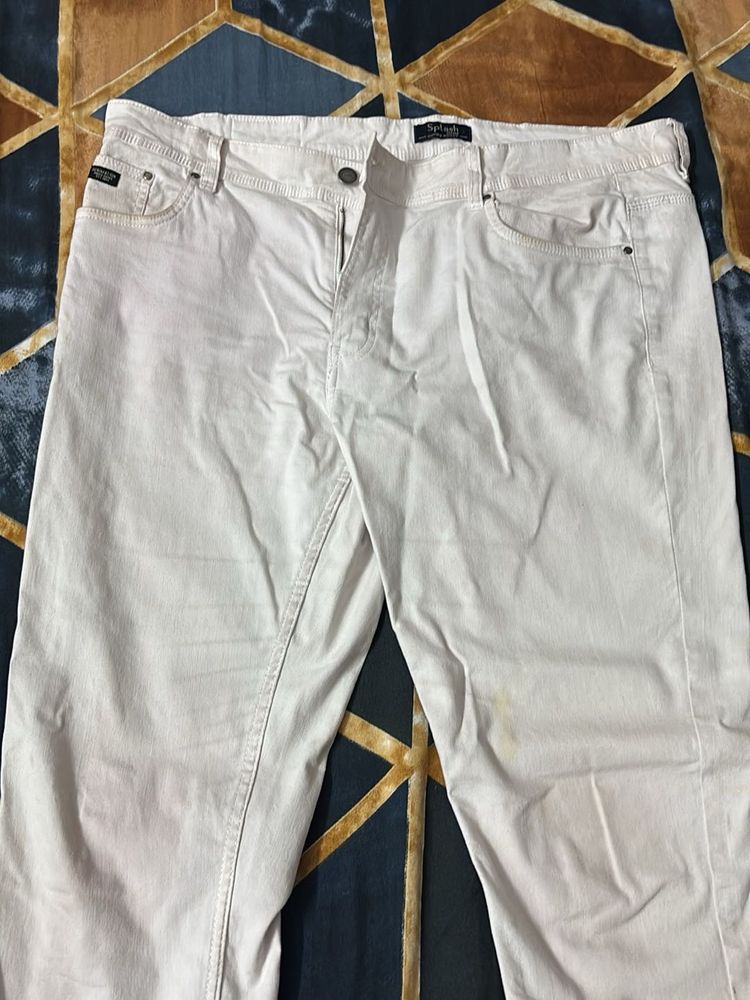 Splash Men's White Casual Jeans (Imported)