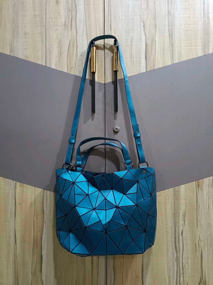 Geometric Teal Tote Bag
