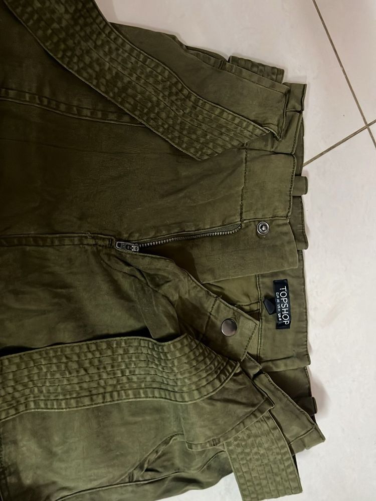 High waist Olive Green Cargo Pants