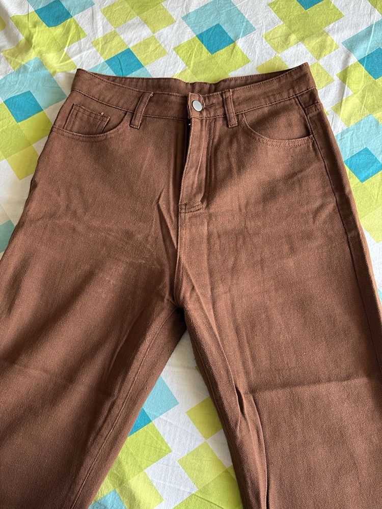 Stylish Brown Wide-Leg Pants