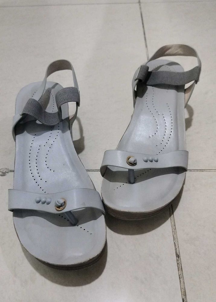 Grey Thong Strap Sandals