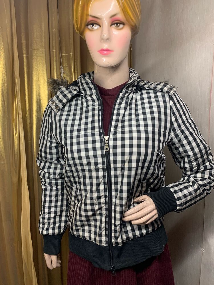 Checkered Hooded Jacket