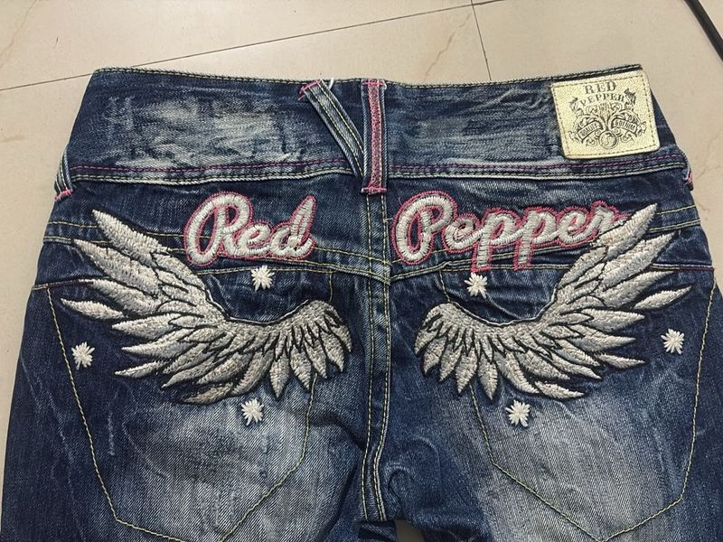 Red Pepper Embroidered Wing Jeans
