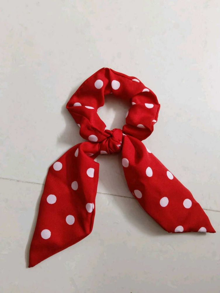 Red Polka Dot Scrunchie