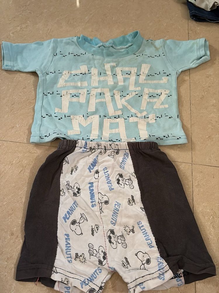 Cute Snoopy T-Shirt and Shorts Set