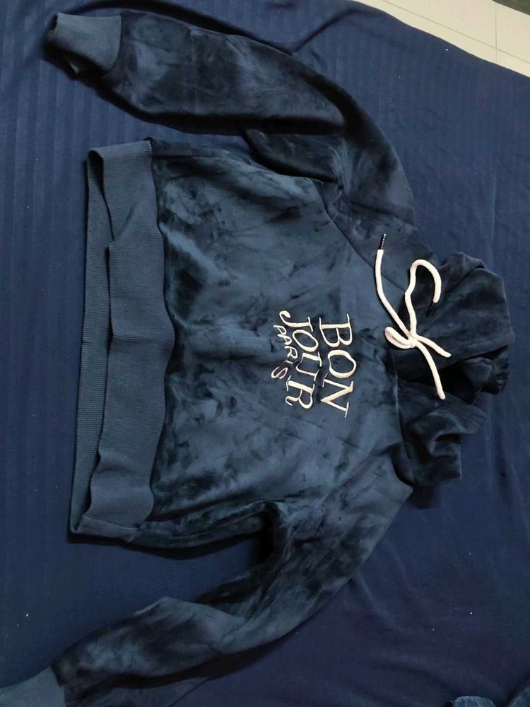 Blue 'Bon Jour Paris' Hoodie