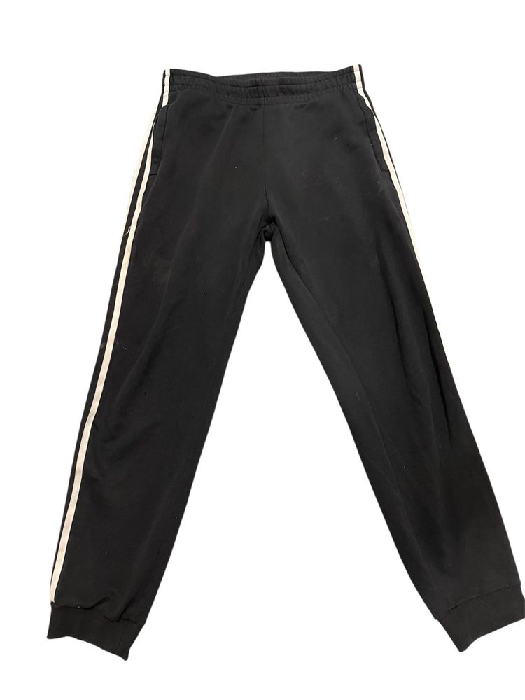 Xtep Black Joggers with White Stripes