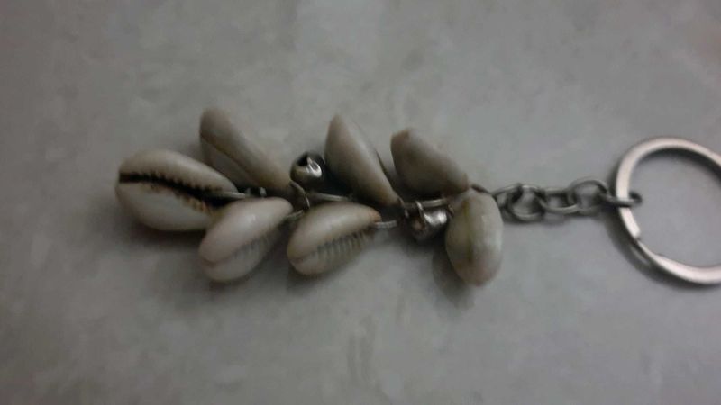 Boho Cowrie Shell Keychain