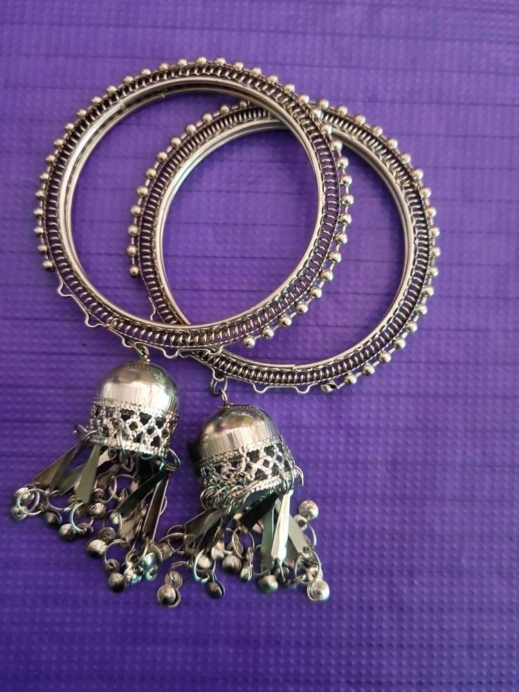 Navratri Oxidized Silver Bangles