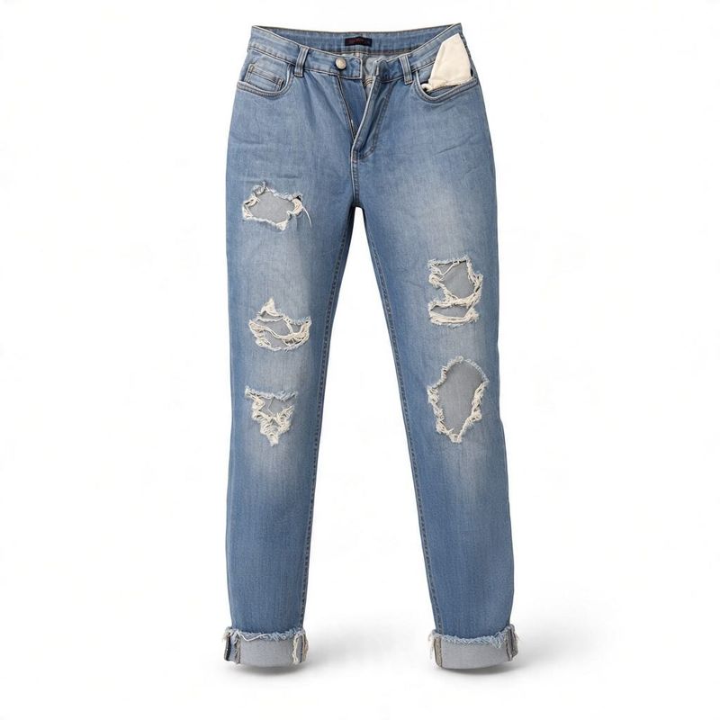 Distressed Blue Denim Jeans