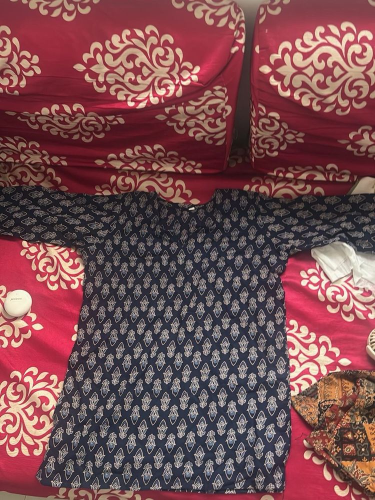Indian print blue short kurti