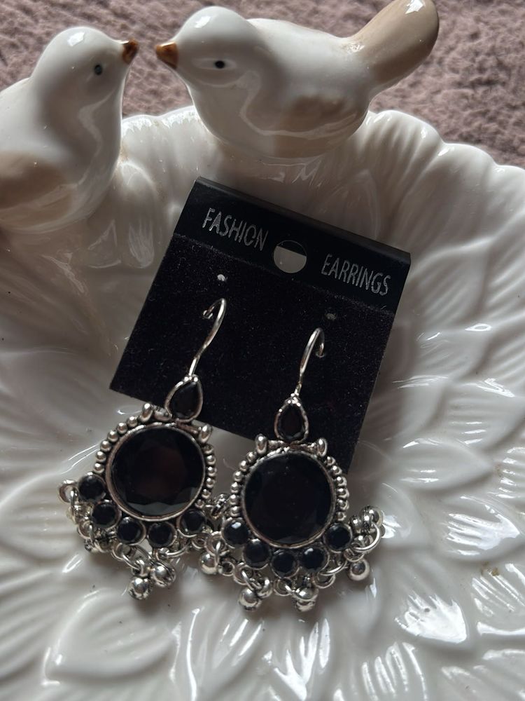 Stylish Black Stone Earrings