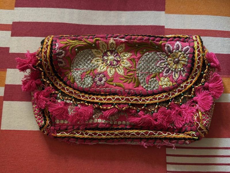 Bohemian Embroidered Clutch Bag