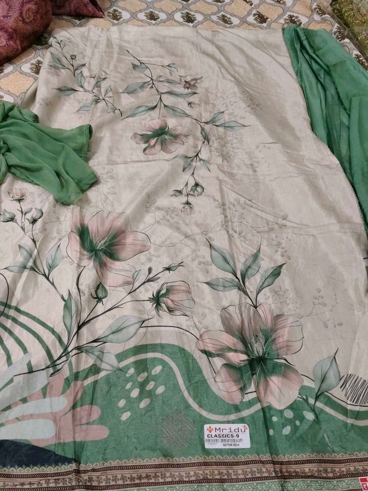 Elegant Floral cotton silk Print fabric Set