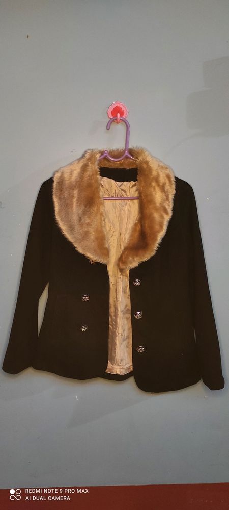 black  fur winter coat