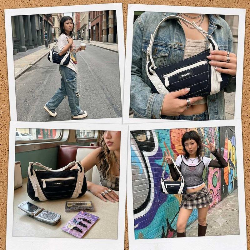 DKNY Quilted Y2k trending Baguette