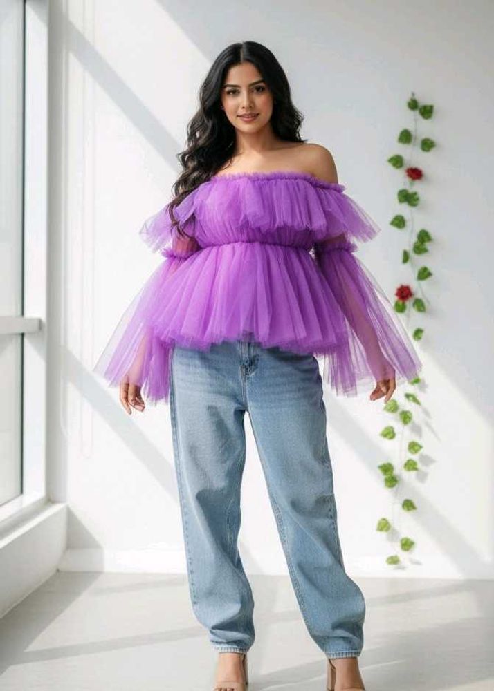 Purple Tulle Top