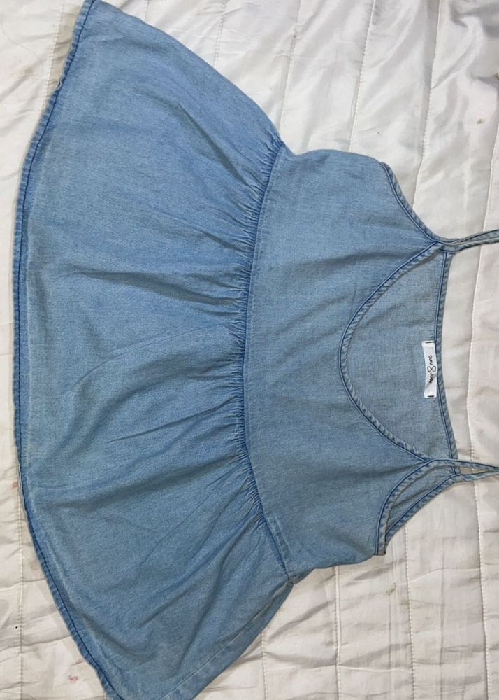 Denim Babydoll Style Top