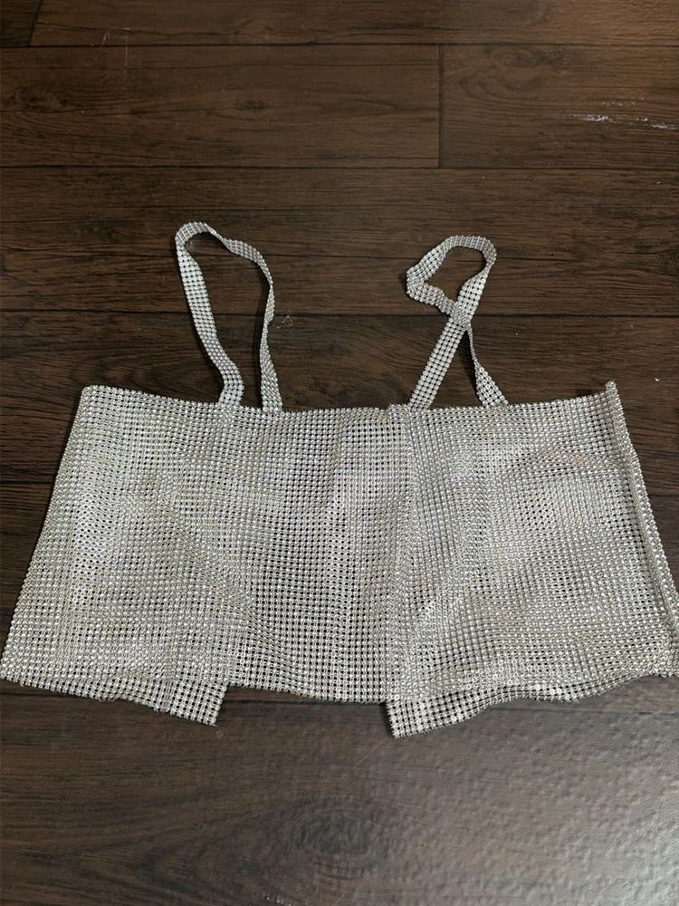 Sparkly Rhinestone Crop Top