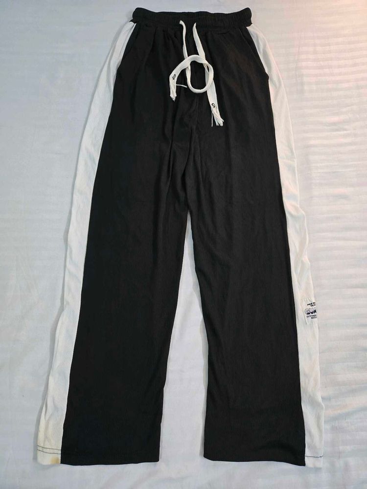 stretchy Black &amp; White Track Pants waist 30