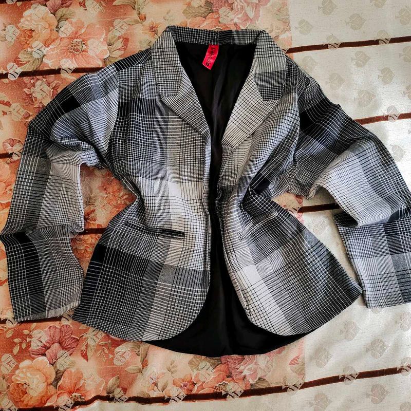 Classic Plaid Blazer Jacket