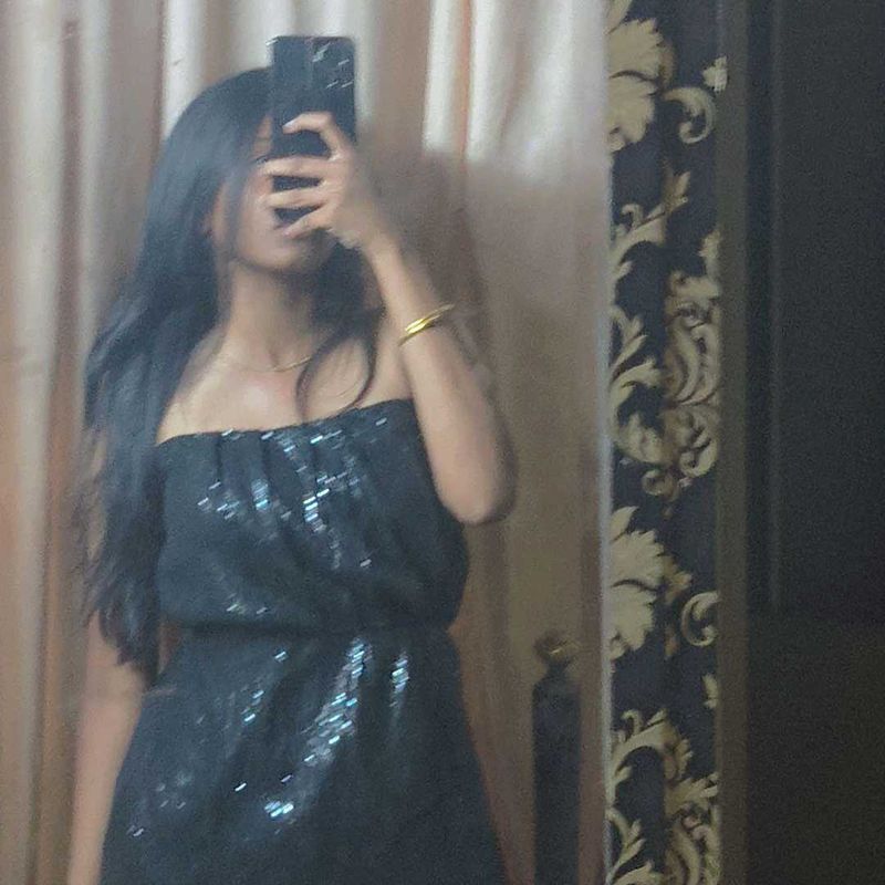 Sparkling Black Strapless Dress