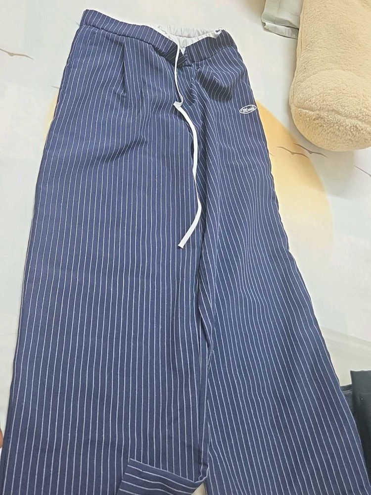 Striped Wide Leg Trousers